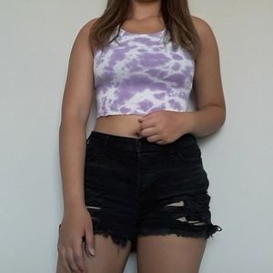 🦄Crop Tie Dye Tank in Purple🦄